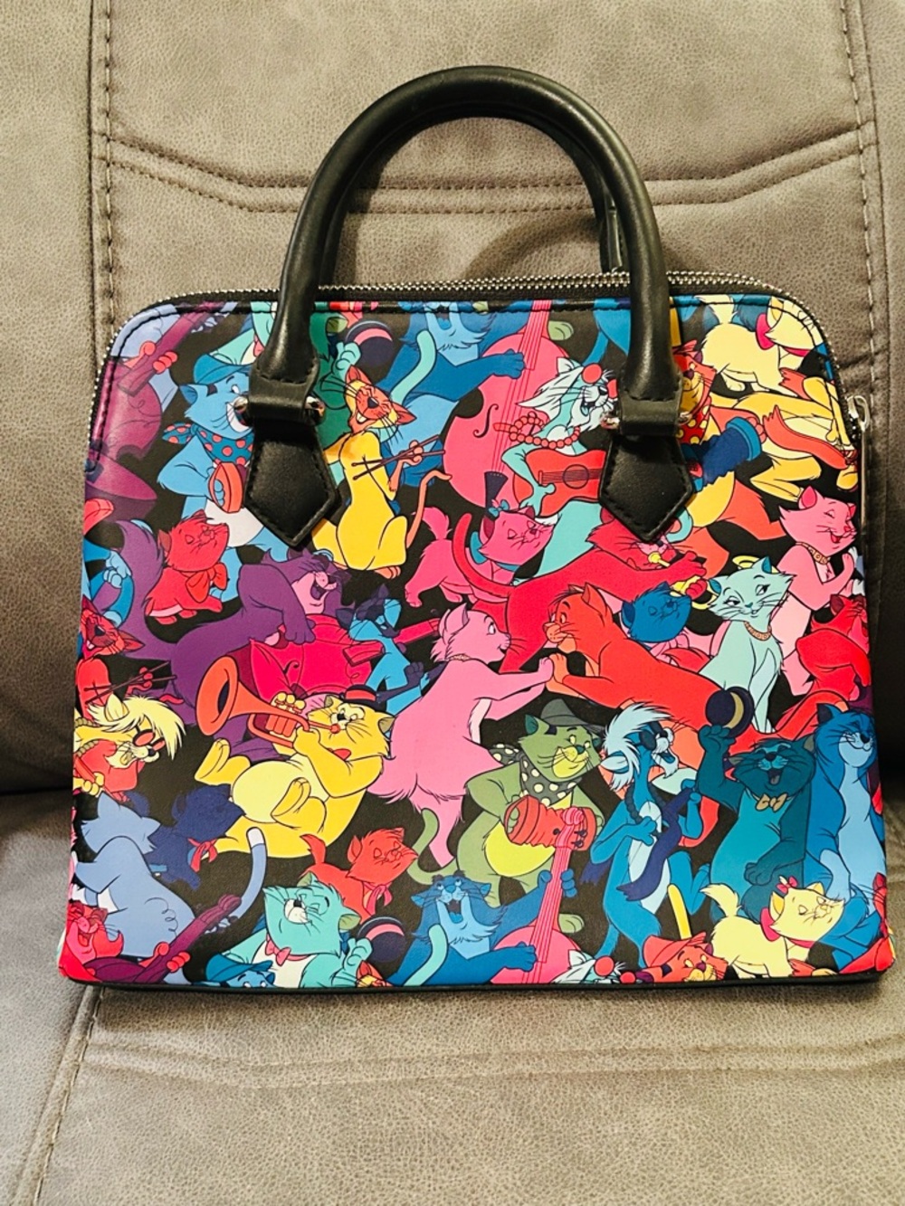 Loungefly Multicolor Disney Aristocats Satchel with Black Trim - Picture 4 of 16